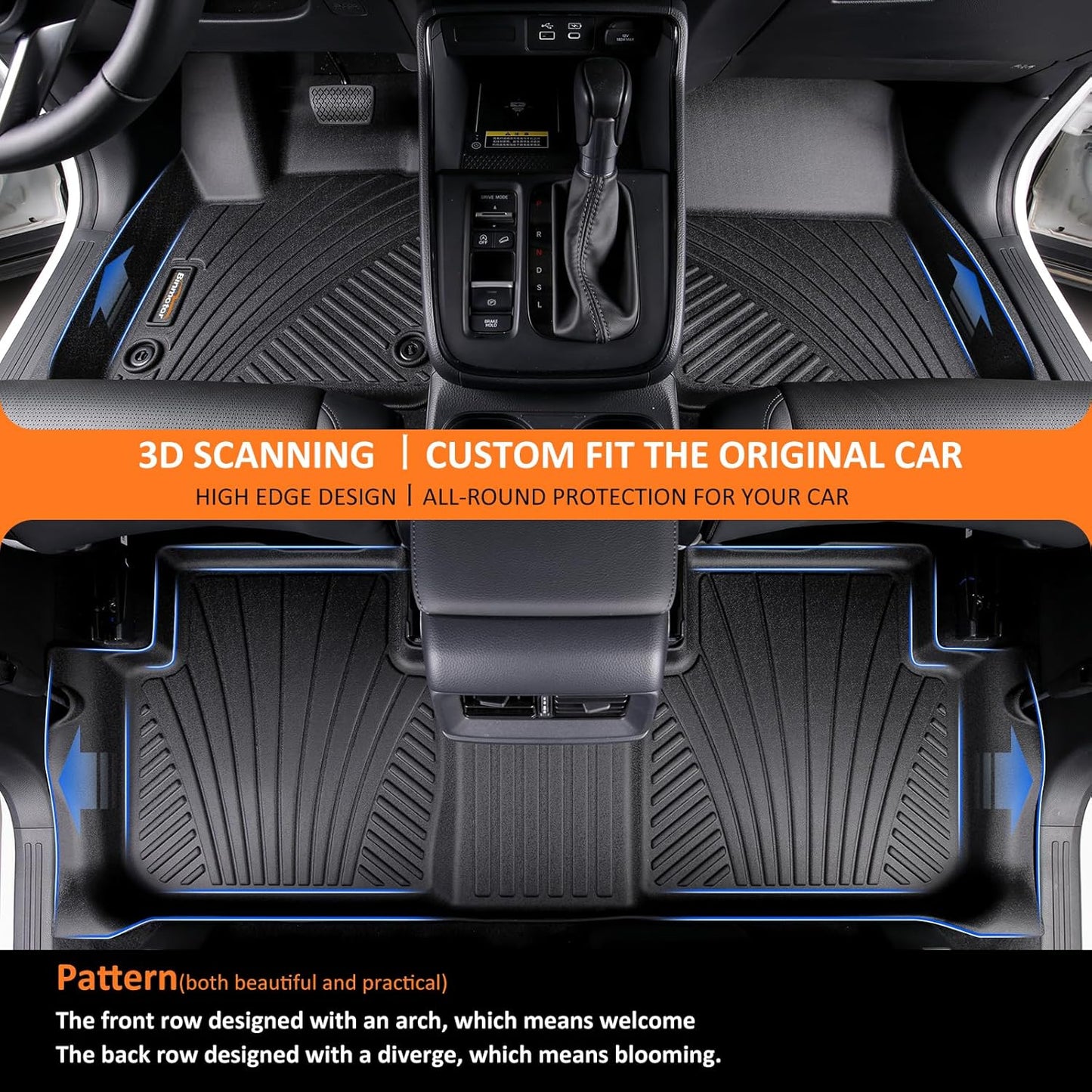 Binmotor-Floor Mats Cargo Liner for Chevrolet 2024 2025 Chevy Trax (LS, ACTIV, LT, 1RS, 2RS) /Buick Envista, Trax All Weather Mats for Buick Envista, 2025 Trax Accessories for 2025 Buick Envista