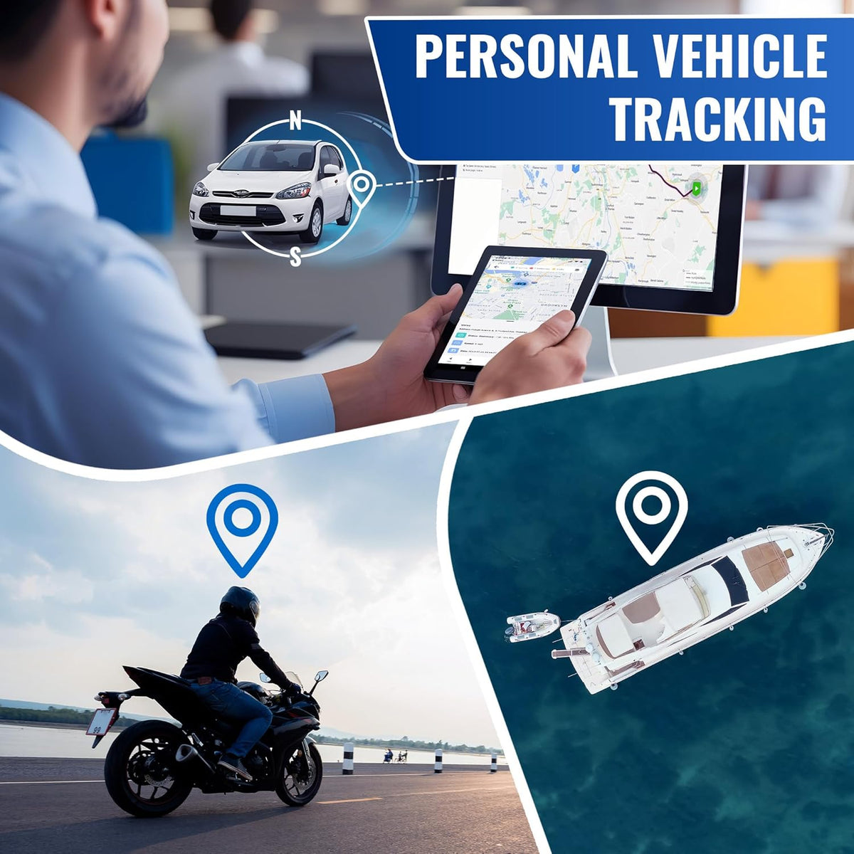REWIRE SECURITY 104N 4G Magnetic GPS Tracker for Vehicle | Easy Mount | Fits with Car, Truck, Van & Motorbike | Portable Live Tracking | Up to 21-Day Battery Life | Low Cost Subscription Plans