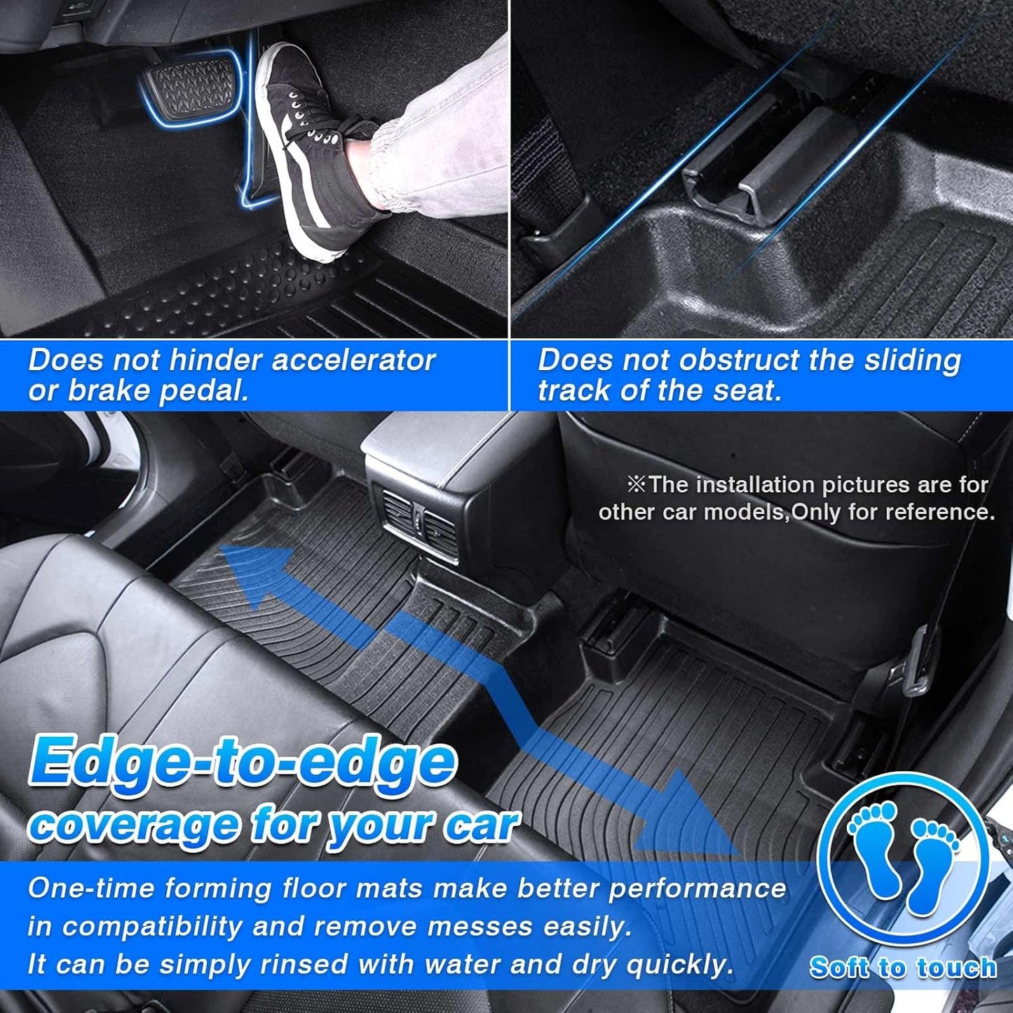 Floor Mats for Nissan Ariya 2023 2024 2025 2026, All Weather Floor Mat for Ariya Accessories TPE Car Floor Mats Heavy Duty Carpet Protection