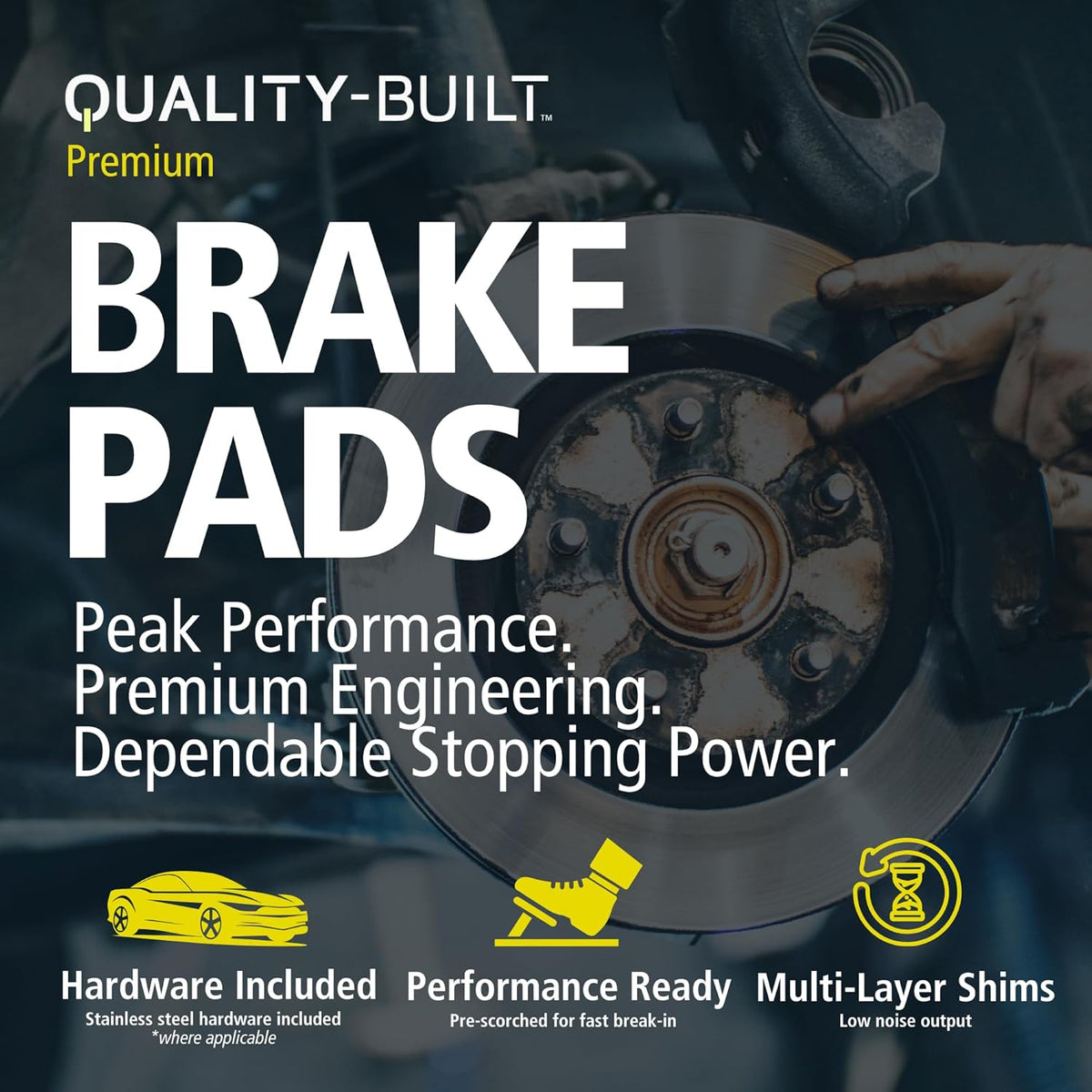 Premium Ceramic Front Brake Pads (1001-0859C) Compatible with Dodge Ram 2500 2002-2002, Dodge Ram 3500 2002-2002, Dodge Ram 4000 2000-2002, Dodge Ramcharger 1999-2000