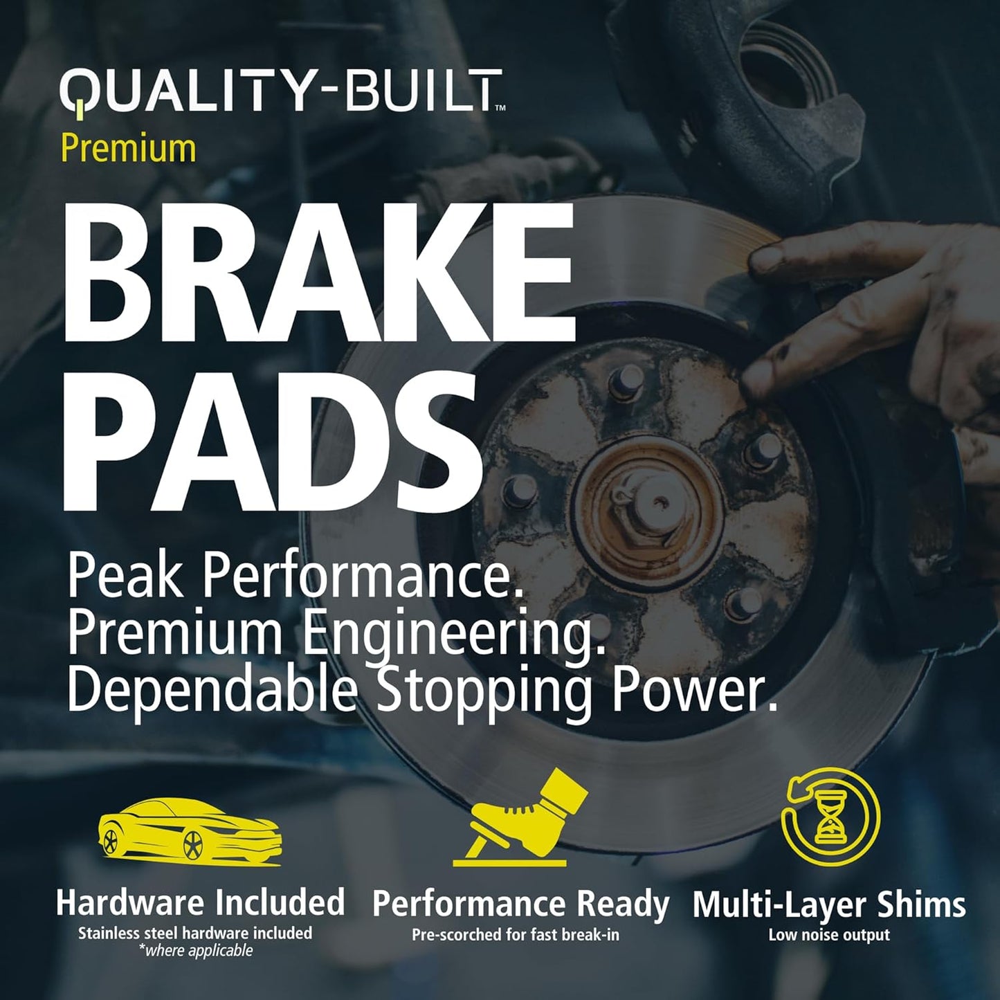 Premium Semi-Metallic Front Brake Pads (1001-1565AM) Replacement for Nissan NV1500 2021-2012, NV2500 2021-2012, NV3500 2021-2012, TITAN XD 2023-2016