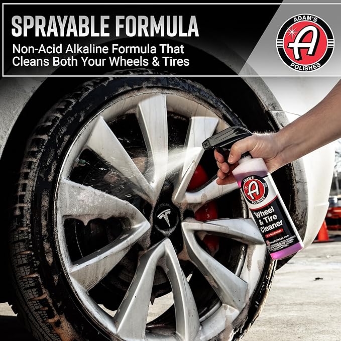 Adam’s Wheel & Tire Cleaner Combo - Professional All In One Tire, Wheel, Rim, Barrel, Rubber, Well Cleaning Spray for Car Washing & Auto Detailing - Safe On Most Rim Finishes