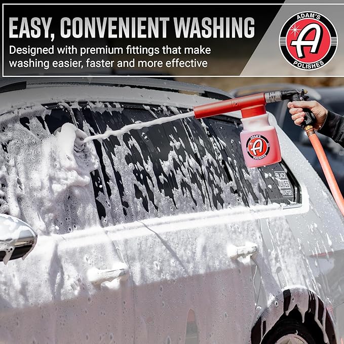 Adam's Polishes Foam Gun Car Wash Sprayer - Connects to Garden Hose for Car Washing, No Pressure Washer Required, Use Snow Foam Blaster with Car Soap, Shampoo or Detergent