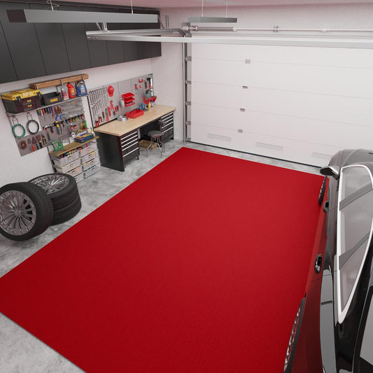 Ottomanson 6'6" x 8' Mud Mat Area Rug Scraper Carpet - Non-Slip, Dirt Trapping for Indoor & Outdoor Use - Ideal for Entryway, Garage, Kitchen, Patio & High-Traffic Areas, Red