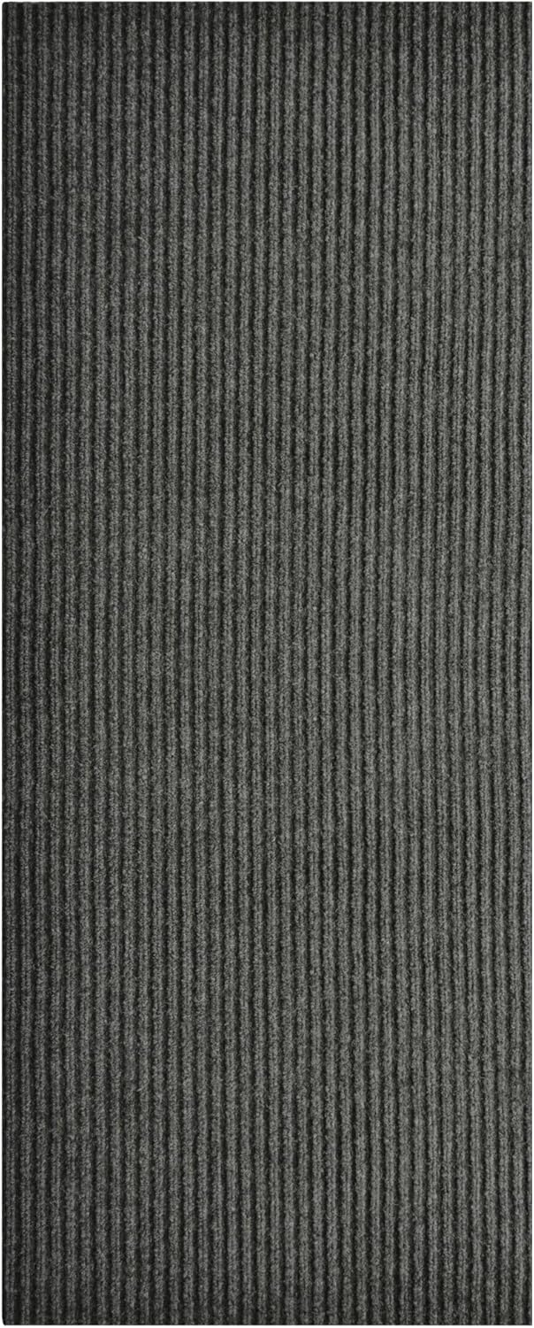 iCustomRug Spartan Weather Warrior Duty Indoor/Outdoor Utility Ribbed in 3ft,4ft,6ft Widths 70 Custom Sizes with Natural Non-Slip Rubber Backing 4'X60' in Charcoal
