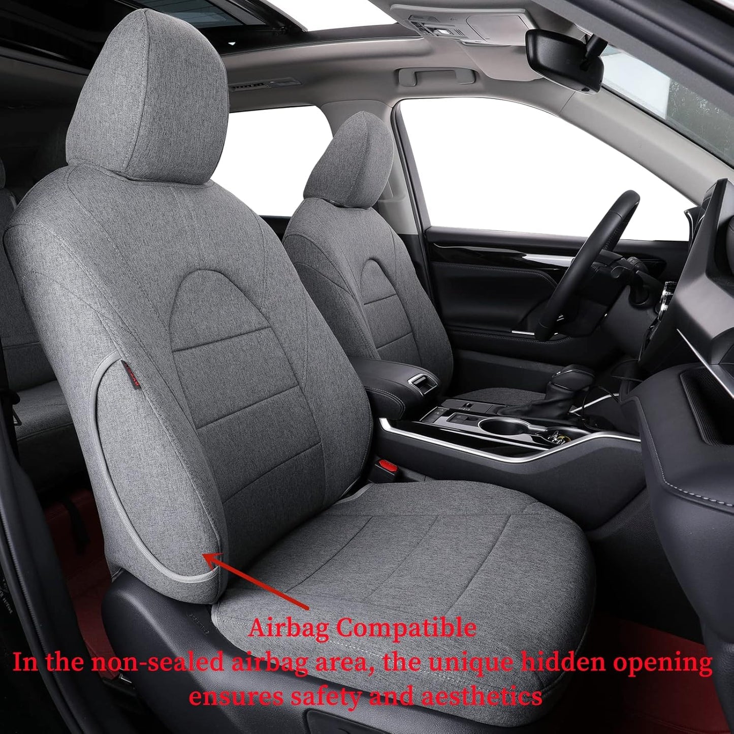coverdream Custom Seat Covers Compatible with Select Toyota Camry XLE, XSE, XLE V6, XSE V6 2018 2019 2020 2021 2022 2023 Models (Gray,Full Set)