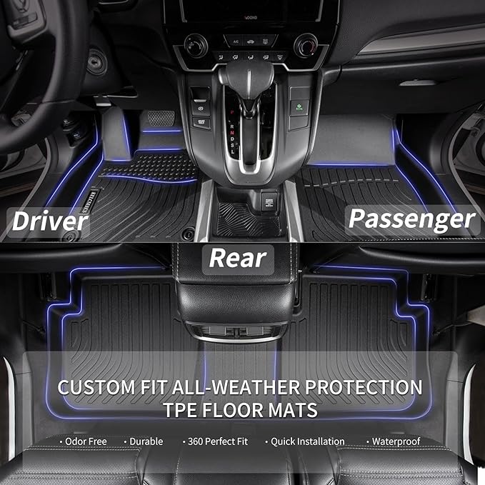 KELCSEECS Floor Mats & Cargo Liner for 2024 2023 2022 2021 2020 2019 2018 Chevrolet Chevy Equinox & GMC Terrain/Terrain Denali All Weather Car Mats Cargo Mat Floor Liners Trunk Mat Trunk Liner