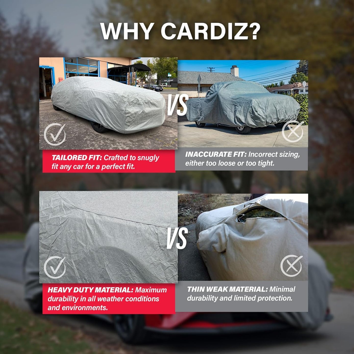 Supreme Full Car Cover - Semi Custom Fit for Tahoe 2000-2006 SUV 4-Door | All-Weather Protection: Waterproof, Dustproof, Windproof, UV-Resistant | Includes Accessories