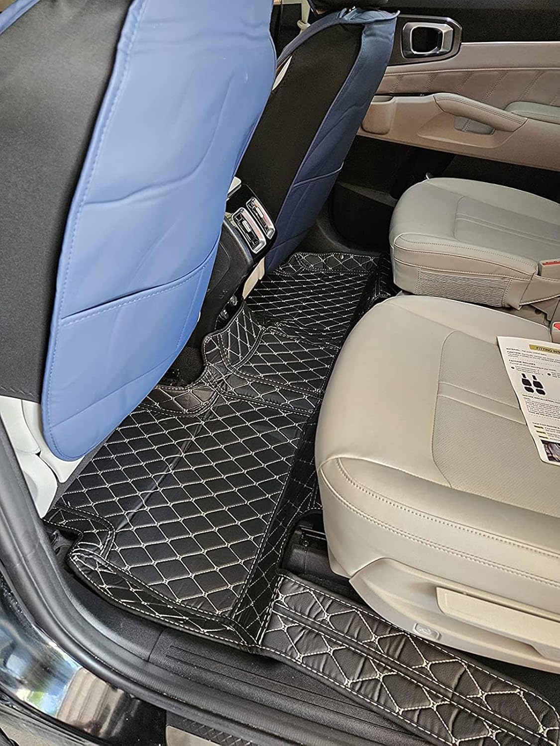 Custom Car Floor Mat Compatible with BMW Mercedes-Benz Toyota Cadillac Lexus Honda Infiniti Nissan Hyundai Kia Audi All Models Cars Sedans SUVs Automotive Mats (Black and Black)