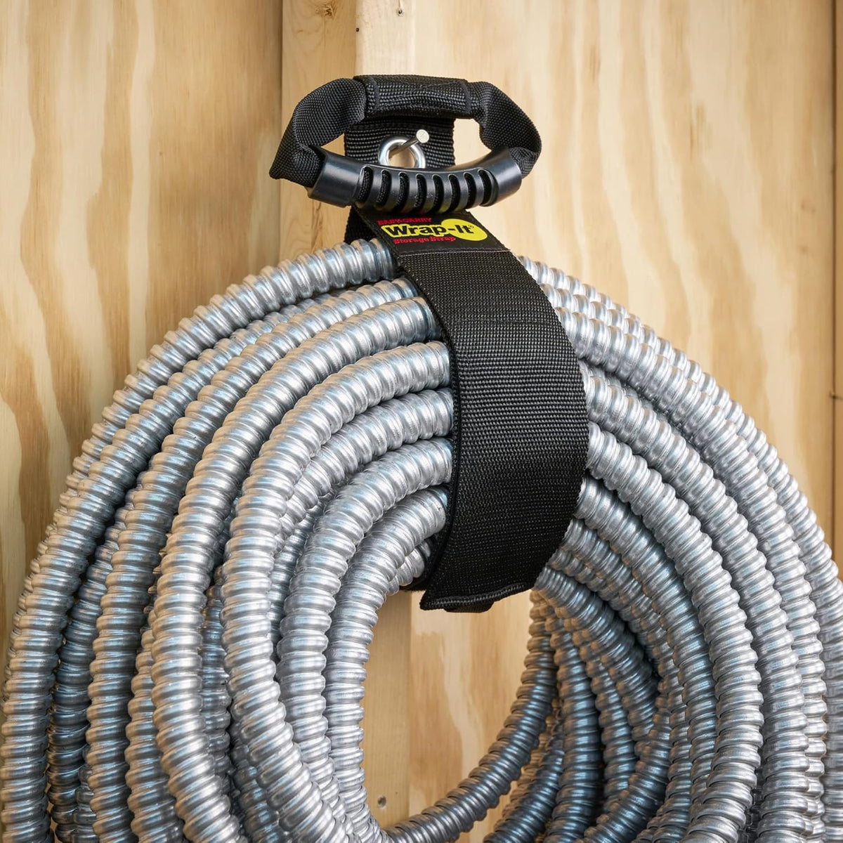 Easy-Carry Wrap-It Storage Straps - 28” (2-Pack) Blaze Orange with Grommet - Heavy Duty Wrap It Storage Straps and Extension Cord Wrap for Water Hose Storage