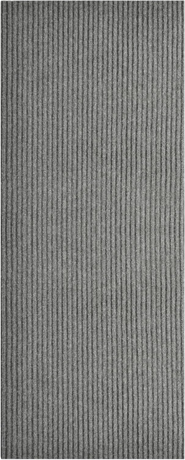iCustomRug Spartan Weather Warrior Duty Indoor/Outdoor Utility Ribbed in 3ft,4ft,6ft Widths 70 Custom Sizes with Natural Non-Slip Rubber Backing 4'X56' in Grey