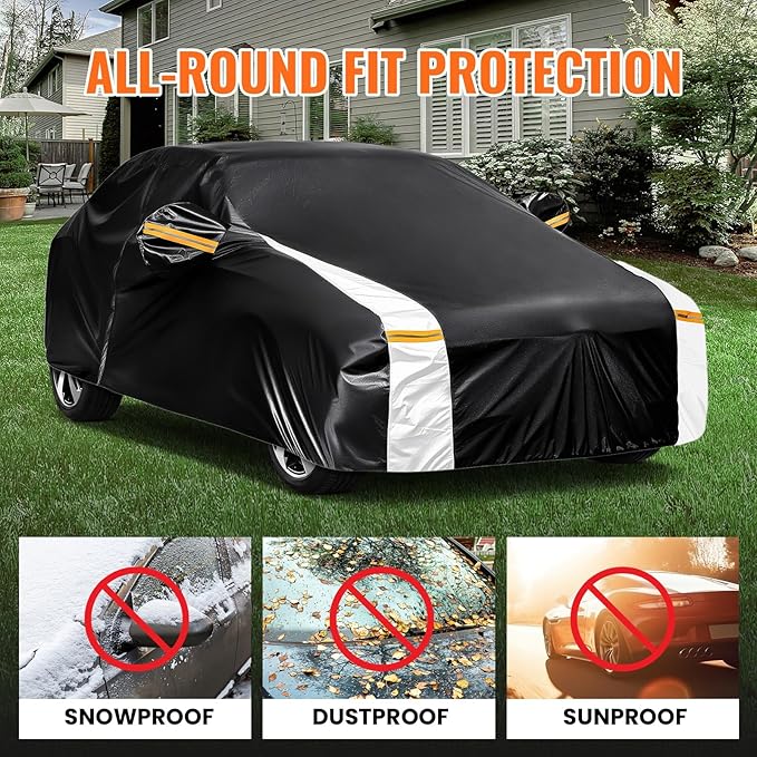 Volkswagen Tiguan Car Cover 100% Waterproof All Weather, Gift with Towel, 10 Layers SUV Car Cover Custom Fit 2018-2025 Volkswagen Tiguan, Full Exterior Car Covers Rain Sun UV Protect with Zipper.