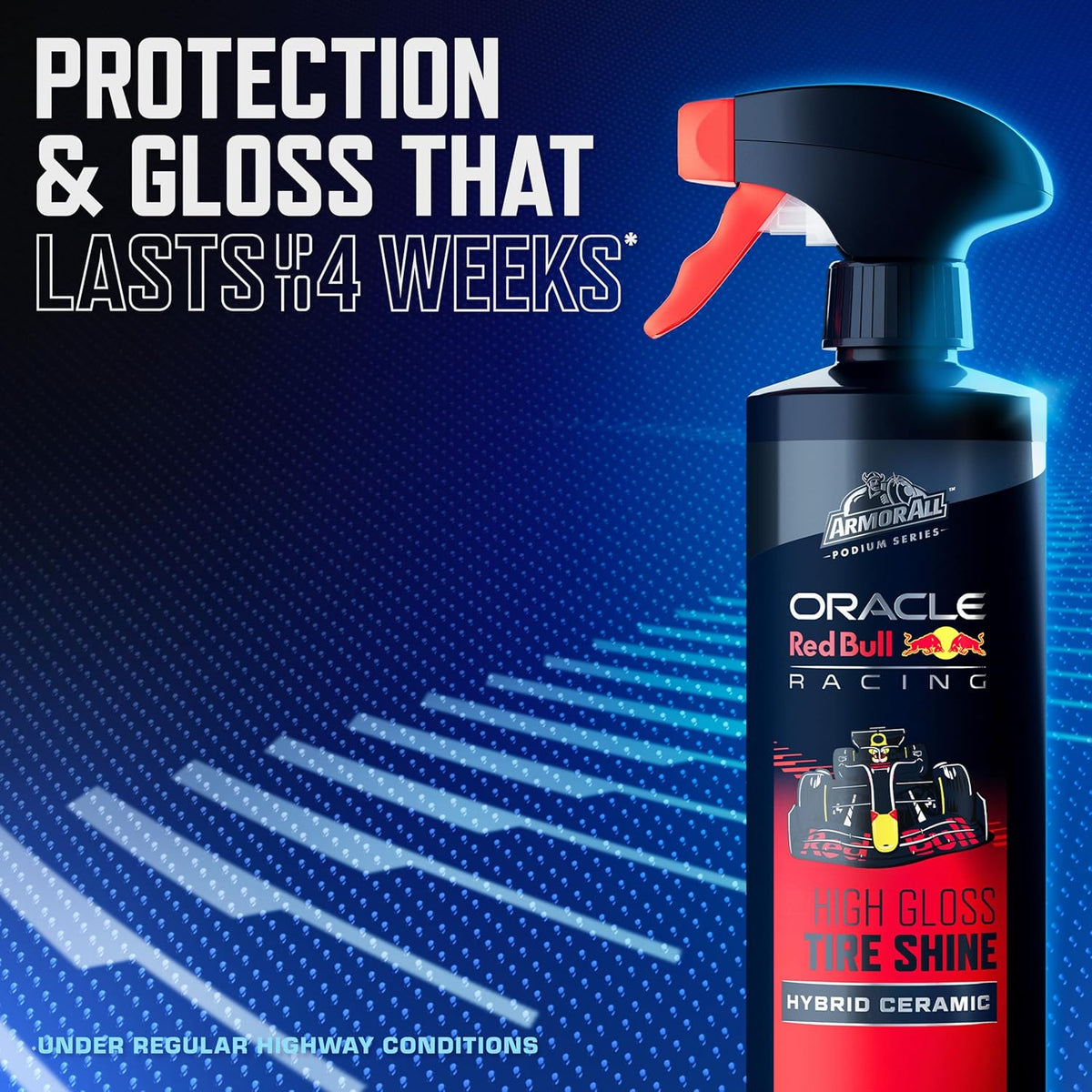 Armor All Podium Series Hybrid Ceramic High Gloss Tire Shine Spray, 16 fl oz, Long-Lasting Car Tire Shine Developed in Collaboration With Oracle Red Bull Racing