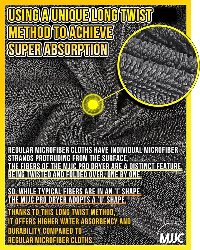 MJJC Pro Dryer Plush Silk Microfiber Drying Towel (2 size set (20” x 20”) + (30” x 36”)) Cars,Trucks, SUVs, RVs, Home