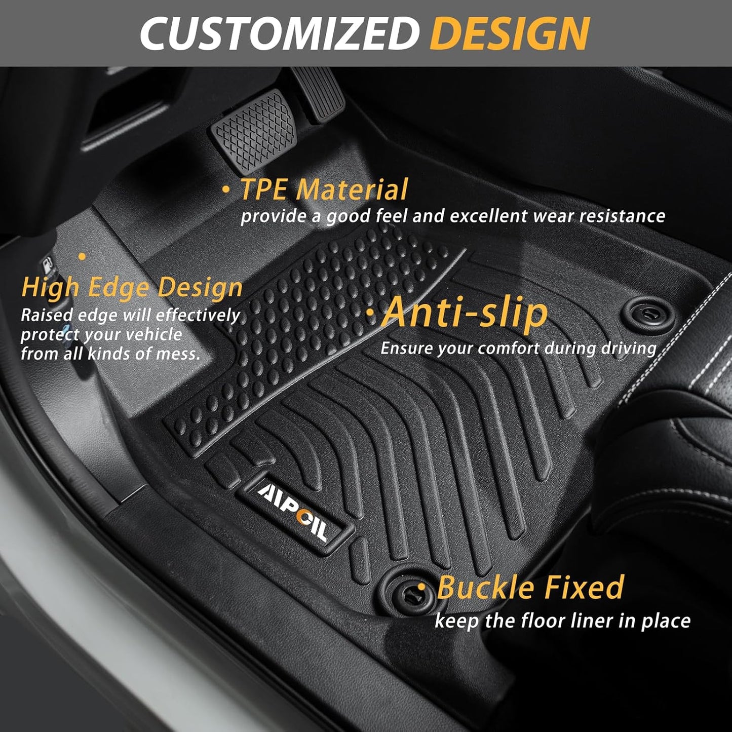 AIPOIL® Floor Mats & Cargo Liner Set for 2018-2025 Leaf | All-Weather | Easy to Clean | All-Round Protection丨Full Set Automobile mats Accessories.