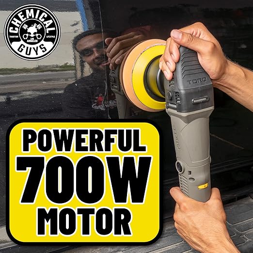 Chemical Guys BUF_209X TORQX Random Orbital Polisher, Complete Detailing Kit with Pads, Pad Cleaner & Conditioner, Towels (Safe for Cars, Trucks, SUVs, & More) 700W, Orbit 8mm - 12 Items