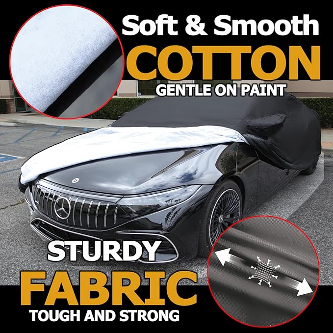All Weather Waterproof car Cover Good for rain Snow uv Protection dust Large Sport Sedan CTS A7 Ghibli Gran Coupe CT5 A6 Trans Am Firebird Black