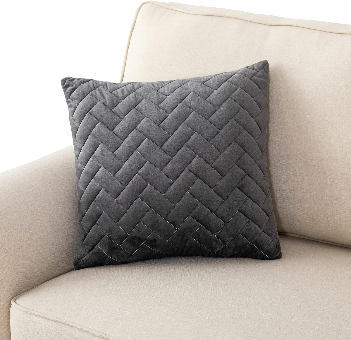 Eismodra Throw Pillows,Couch Cover,Sofa Cover,Sectional Couch Covers for 3 Cushion Couch,Sofa Slipcovers for Dogs Cats Pet Loveseat Recliner Leather L Shaped,Dark Gray 18 x 18 Inches (Only 1 Piece)
