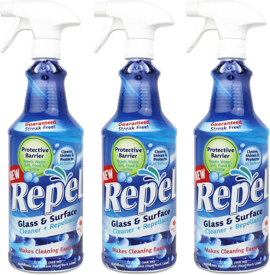Clean-X REPEL Glass & Surface Cleaner 32 fl. oz. - Cleans & Repels water spots and dirt on glass, mirror, tile and multi surface by UNELKO (3)