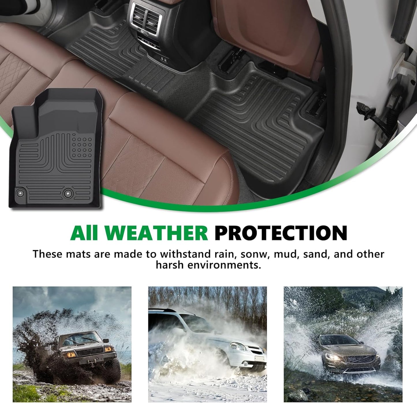 for Nissan Rogue Floor Mats 2021 2022 2023 2024 2025 (Not for Rogue Sport) S|SV|SL|Platinum Car Mats for Nissan Rogue All Weather Floor Mats Cargo Liner Accessories 2021-2025
