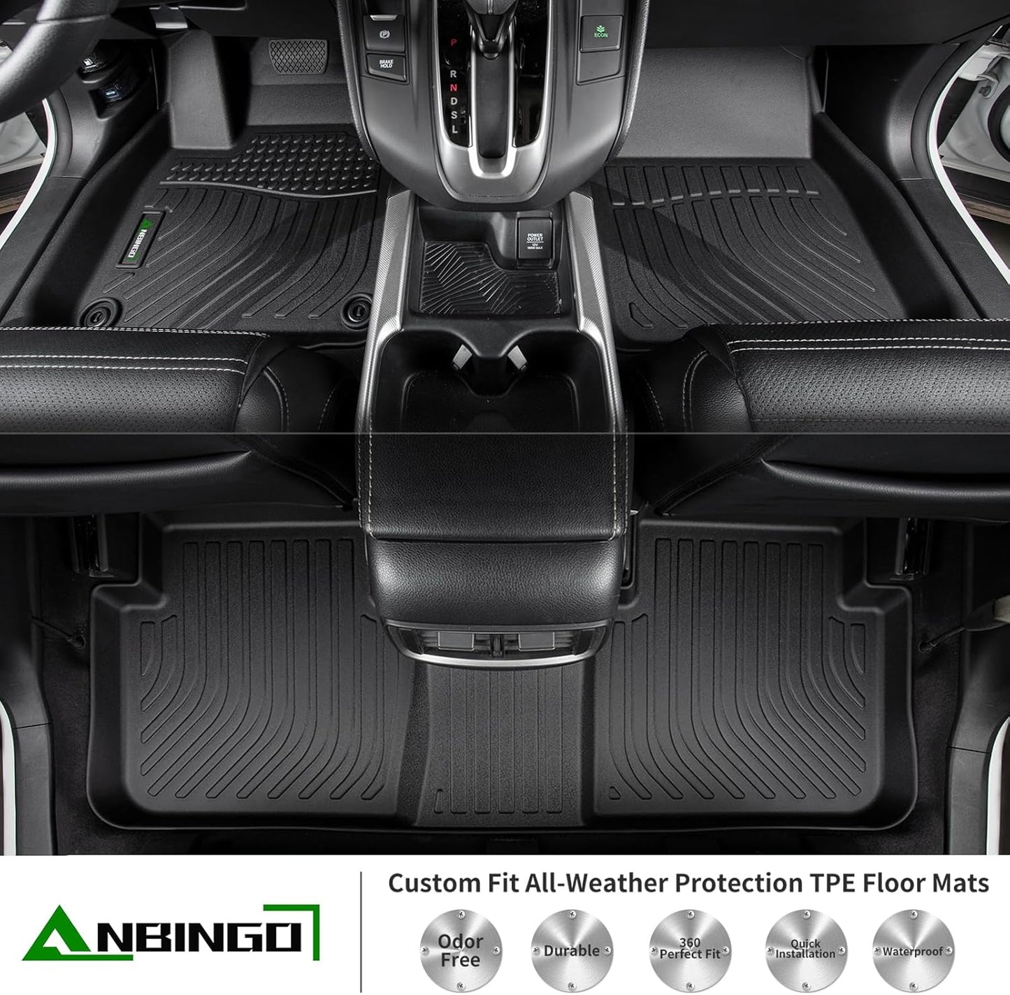 ANBINGO®-Floor Mats for Nissan Sentra 2014-2019 All Weather for Nissan Sentra Floor mats Protection TPE Custom Sentra Floor Mats & Cargo Liner Accessories Black