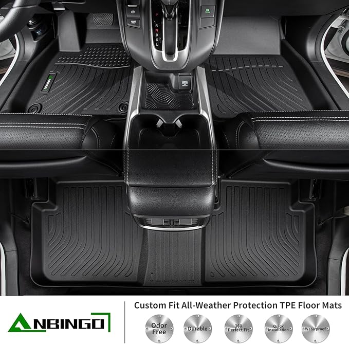 ANBINGO®Floor Mats Fit for Honda Pilot 2009-2015 All Weather Car Mats Rug for Pilot TPE Rug Mat for Honda Pilot Rubber Trunk Liner Carpet for Pilot Automotive Accessories for Pilot