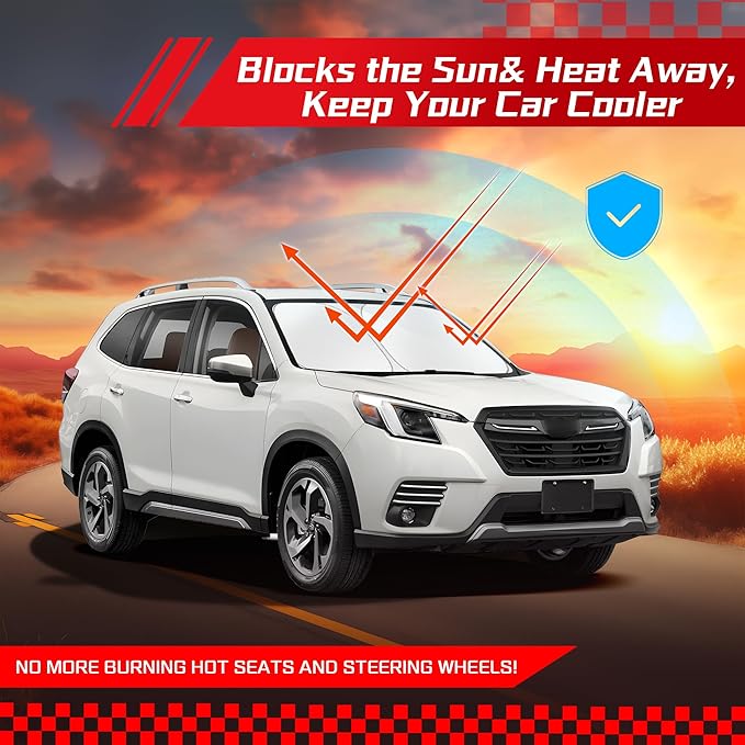 ARISMOTOR Windshield Sun Shade for S-ubaru Forester 2019-2024, Custom Fit Foldable Front Window Sunshade Sun Visor Protector, Block UV Rays Keep Your Car Cooler