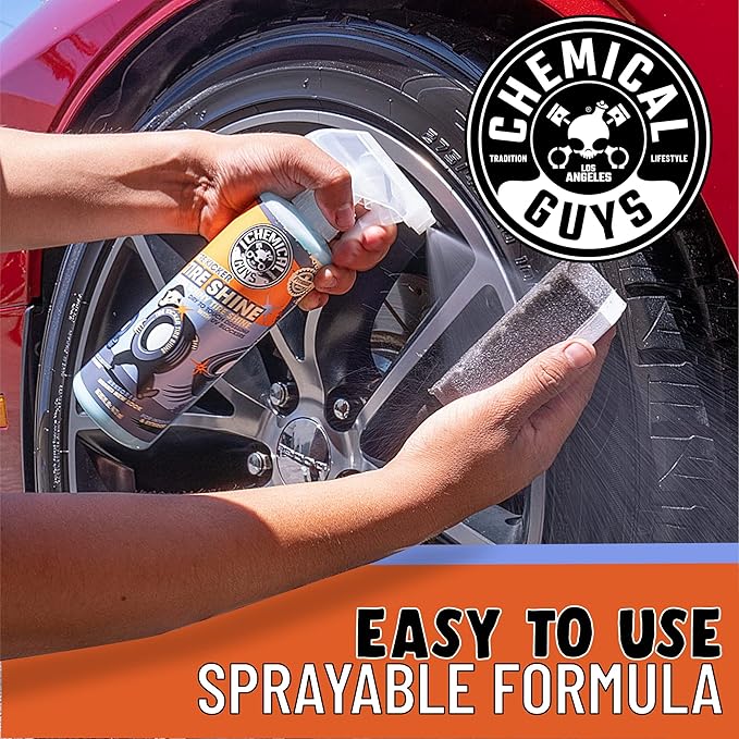 Chemical Guys Tire Kicker Sprayable Extra Glossy Tire Shine (Works on Rubber, Vinyl & Plastic) Safe for Cars, Trucks, Motorcycles, RVs & More, 16 fl oz