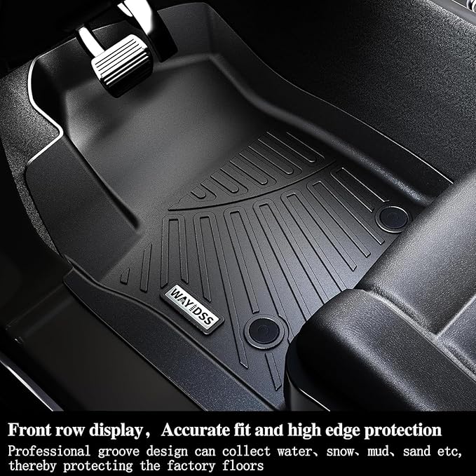 Floor mat for 2017-2024 2025 Chrysler Pacifica Hybrid Touring Models(Non Pinnacle Model) Cargo Mat with Backrest Protection, TPE All Weather Car Floor Liners Cargo Liners Accessories-Black
