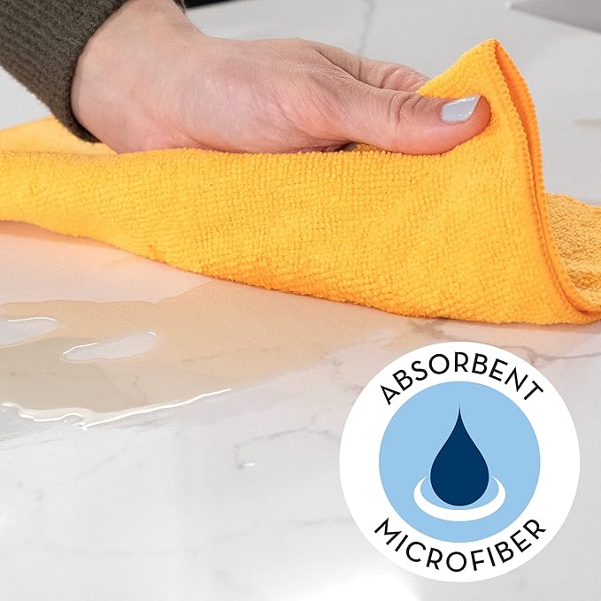 S&T INC. 150 Pack Microfiber Cleaning Cloth, Bulk Towels for Home, Reusable Microfiber Towels for Cars, Cleaning Rags, Assorted, 11.5 Inches x 11.5 Inches, 150 Count