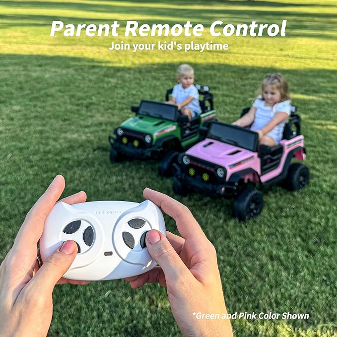 4WD Kids Ride on Car Truck, 12V 7Ah Kids Electric Vehicles Car Ride on Toy for Toddlers 3-5 with Remote Control - Red
