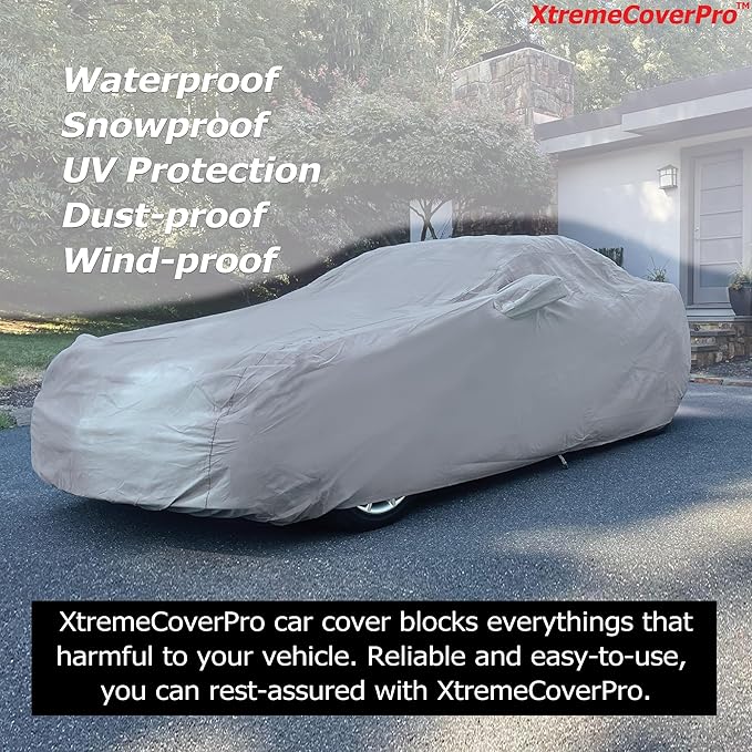 All Weather Waterproof car Cover Good for rain Snow uv Protection dust Compact Hatchback Golf GTI kona mazda2 rio5 Veloster Gray