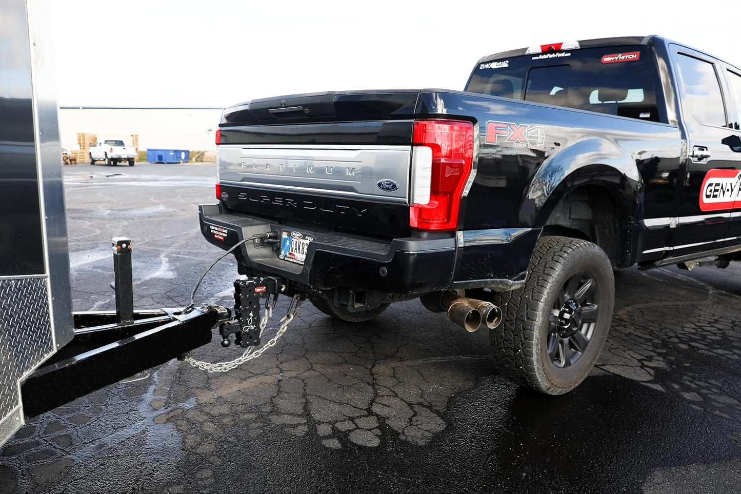 GEN-Y Hitch Solid Shank Adjustable Tow Hitch with Tri-Ball Mount for 2.5" Receiver - 10" Drop - 16,000 LB Towing Capacity - 1,600 LB Tongue Weight - Black