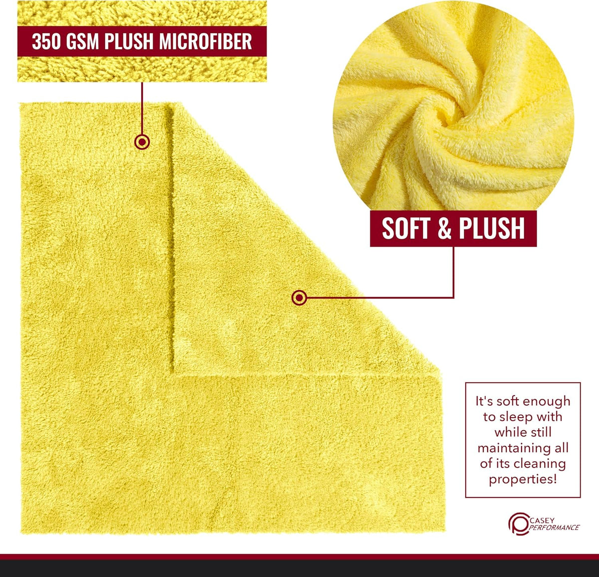 Microfiber Cleaning Cloth - The Yellow Rags, Streak-Free Cleaning Towels for Car Wash and Housekeeping, Ultra-Absorbent with Cut Edges to Avoid Scratches (Pack of 5, 16"x16")