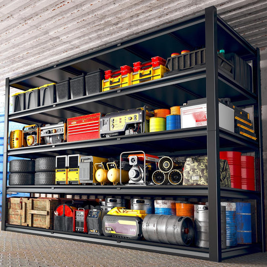 REIBII 60" W Garage Shelving 3000LBS Garage Shelving Heavy Duty Storage Shelves, 5 Tier Metal Shelves, Adjustable Industrial Shelf for Warehouse, Basement, Pantry, 60" W x 24" D x 72" H