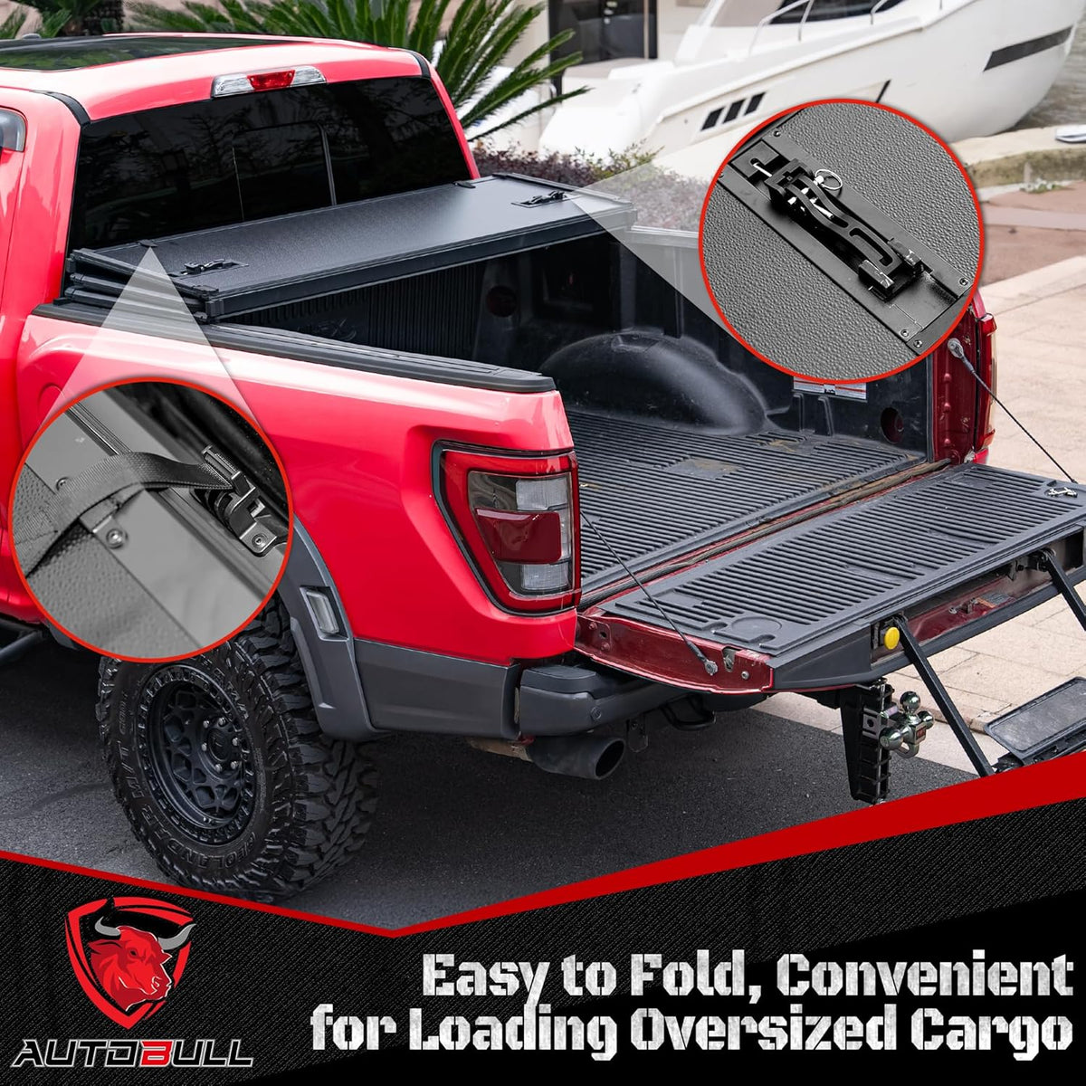Hard Top Tri Fold tonneau Cover Compatible with 2007-2021 Toyota Tundra(Excl. Trail Edition) 5.5ft Bed (66.7"), Alloy Steel and Fiberglass Made