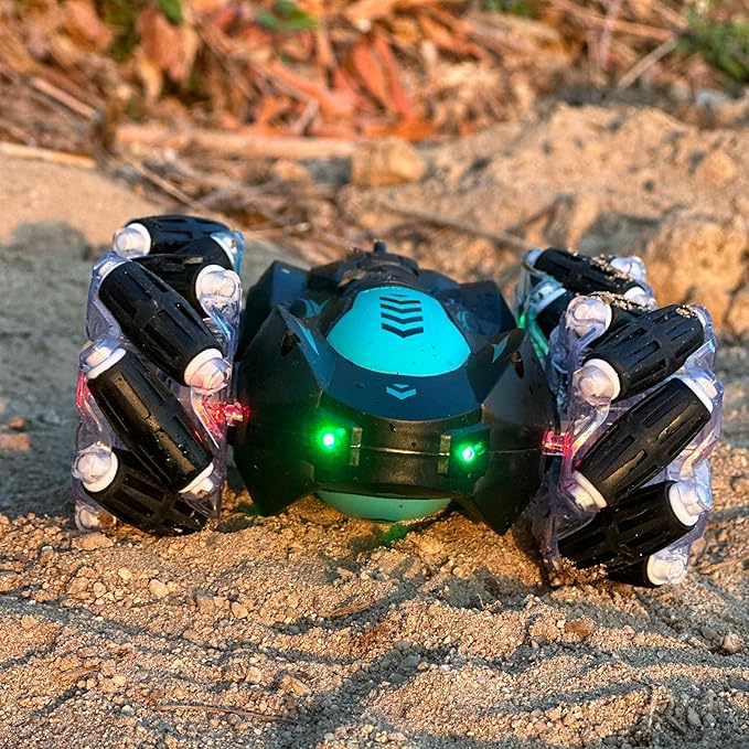 Gesture Sensing RC Stunt Car with Light, 2.4G 4WD Hand Controlled Gravity Remote Control Car Toy with 360° Flips Car for Boys Age 6 and Up Blue