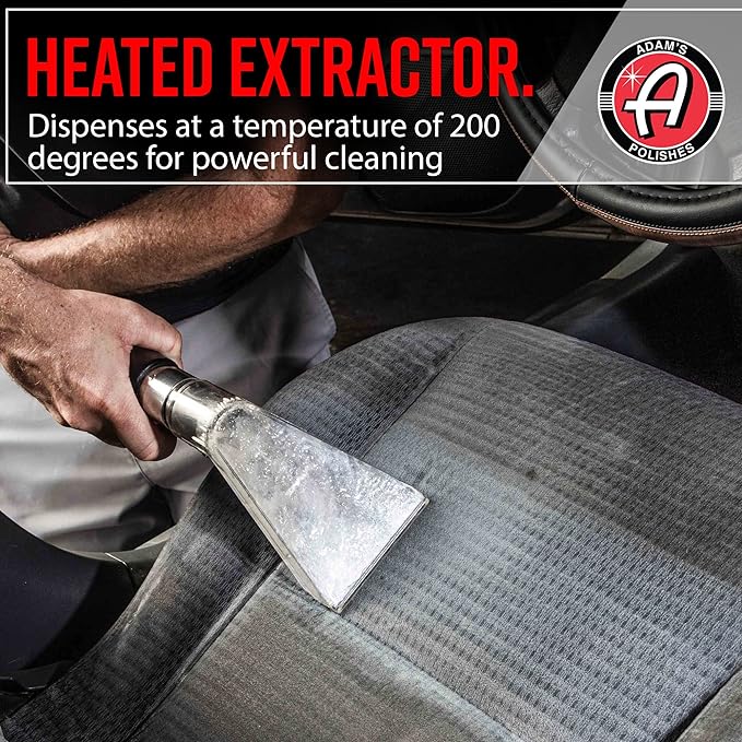 Adam's Polishes Heated Carpet Extractor - Powerful 200 Degree Spot and Upholstery Cleaner, Clear Head Hand Tool, 15 Foot Hose, Easy Dirt and Spot Removal for Vehicles