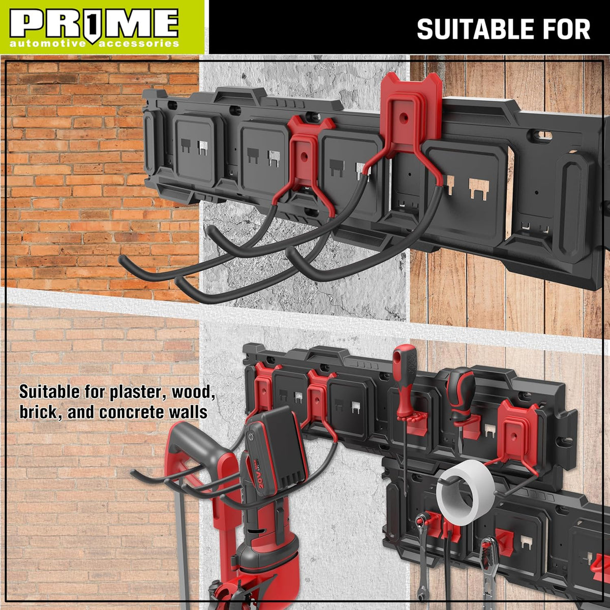 PR1ME Garage Hook, 1 Pack Heavy Duty Garage Wall Mount Hook, C Utility Garage Wall Storage Hook, Garage Storage Organization and Tool Hanger for Hoses, Extension Cords and Recreational Equipment