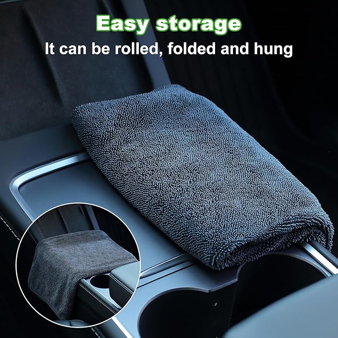 JOYMOOP Car Dry Towel, Quick Drying, Large Size, Microfiber Cleaning Cloth, Dark Grey, 29.5 X 63 Inches, 1 Pack for Boates, RVs, SUVs, Trucks, Cars