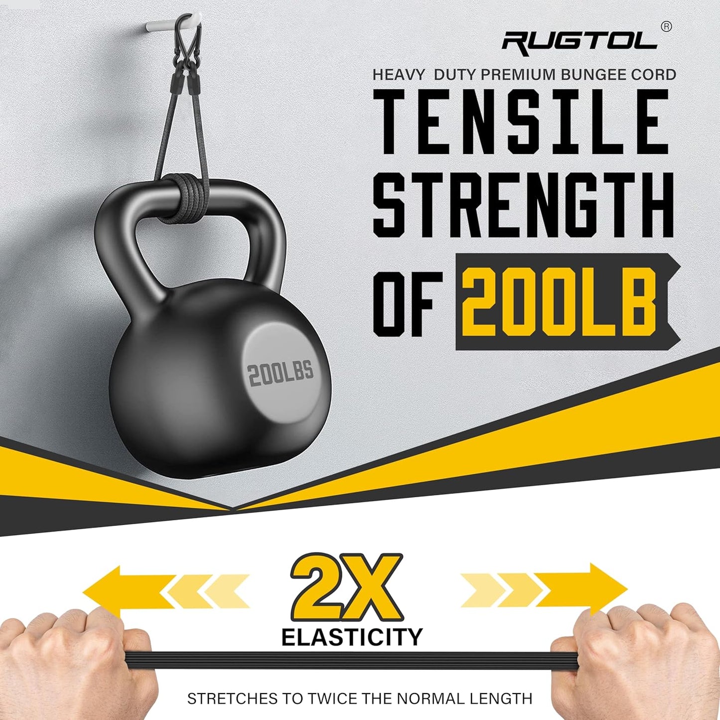 Bungee Cords with Hooks, Upgrade 60 inch Adjustable Bungee Cords with Carabiner Hooks, Easy to Adjust from 7'' to 60'' Elasticity UV-Resistance Bungee Straps Heavy Duty for Bike, Cargo, Tent, 12 Pack