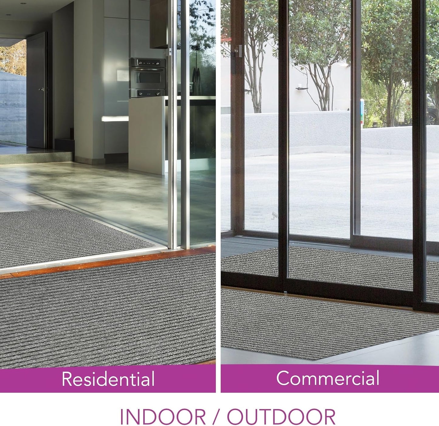 iCustomRug Spartan Weather Warrior Duty Indoor/Outdoor Utility Ribbed in 3ft,4ft,6ft Widths 70 Custom Sizes with Natural Non-Slip Rubber Backing 4'X56' in Grey
