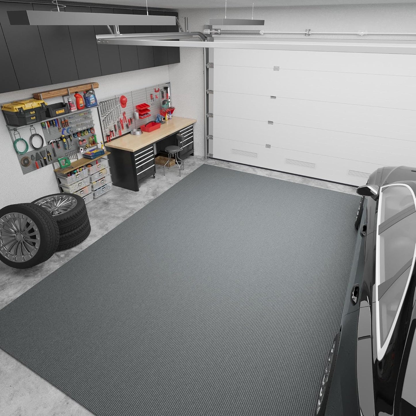 Ottomanson 6'6" x 24' Hallway Runner with Scraper Pile - Extra Durable Non-Slip Rug Mat for Indoor & Outdoor Use - Ideal for Kitchen, Entryway & Garage - High-Traffic Carpet, Gray