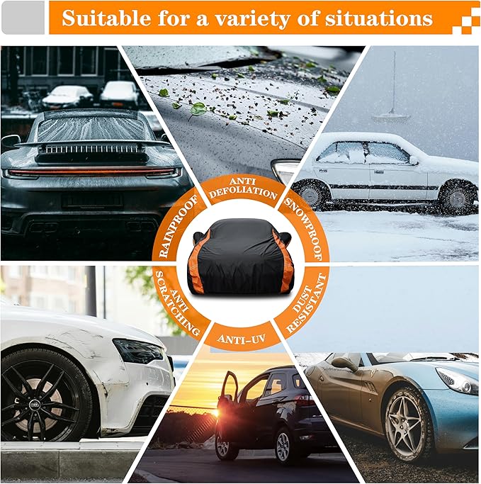 Heavy Duty Waterproof Car Cover for RAM 1500/2500/3500,Chevrolet Silverado etc. Trucks All Weather, UV Resistant, Dustproof, and Snowproof. Fit Truck Length Up to 242 inch