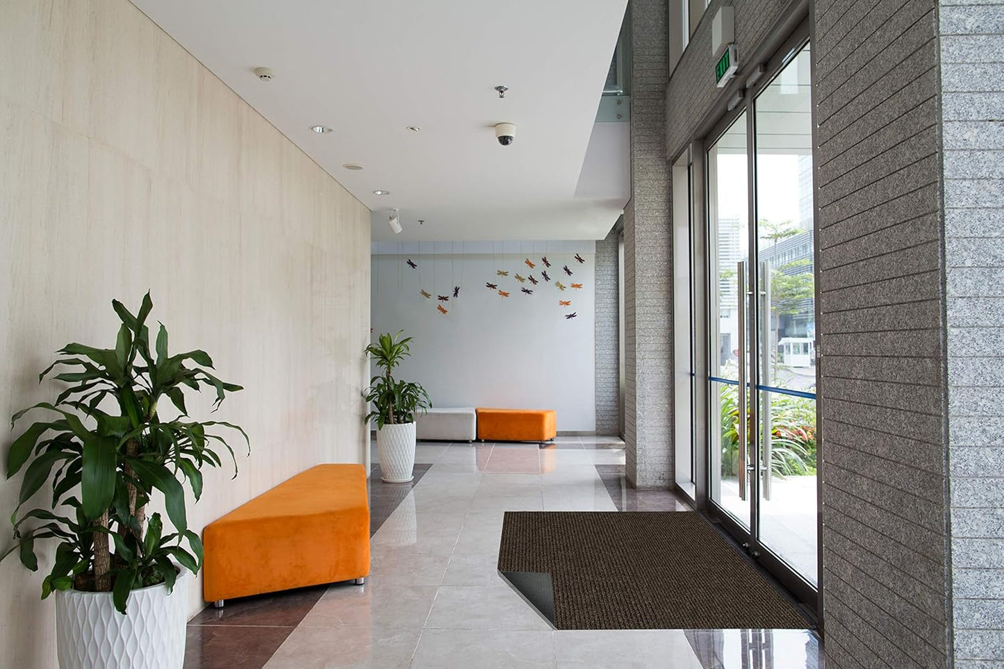 KOECKRITZ Heavy Duty Durable All Weather Indoor/Outdoor Non Slip Entrance Mat Rugs and Runners for Office Business Building Home Garage Front Door (6' x 8', Brick)