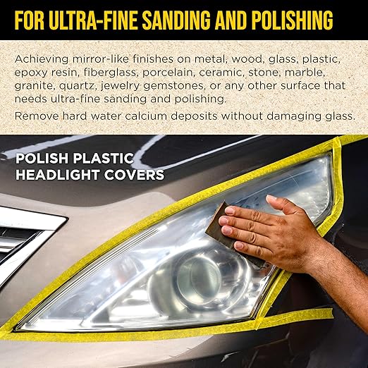 Dura-Gold Premium 5000 Grit Wet or Dry Sandpaper Sheets, 5-1/2" x 9", Box of 25 - Auto Car Color Sanding Detailing, Polishing Wood, Plastic, Glass, Epoxy, Stone, Metal Finishing Hand Sand Block Sander