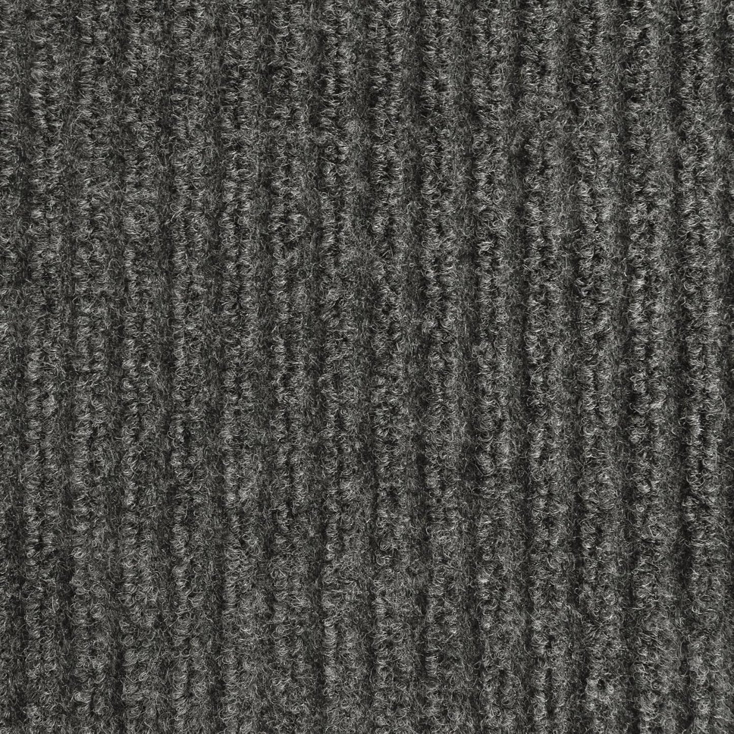 iCustomRug Spartan Weather Warrior Indoor/Outdoor Utility Ribbed Carpet Runner with Non-Slip Thermoplastic Rubber Backing, 6ft X 6ft in Charcoal