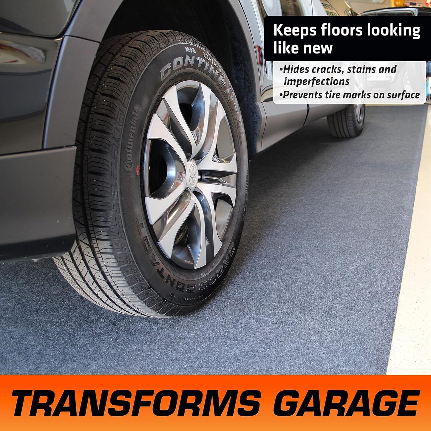 Armor All Original Garage Floor Mat, (17' x 7'4"), (Includes Double Sided Tape), Protects Surfaces, Transforms Garage - Absorbent/Waterproof/Durable (USA Made) (Charcoal)