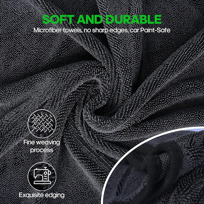 2 Pack Microfiber Towels (36"x 24") Extra Large Ultra Absorbent Drying Towel for Cars and Trucks, Without Streaks, Scratches, or Water Spots