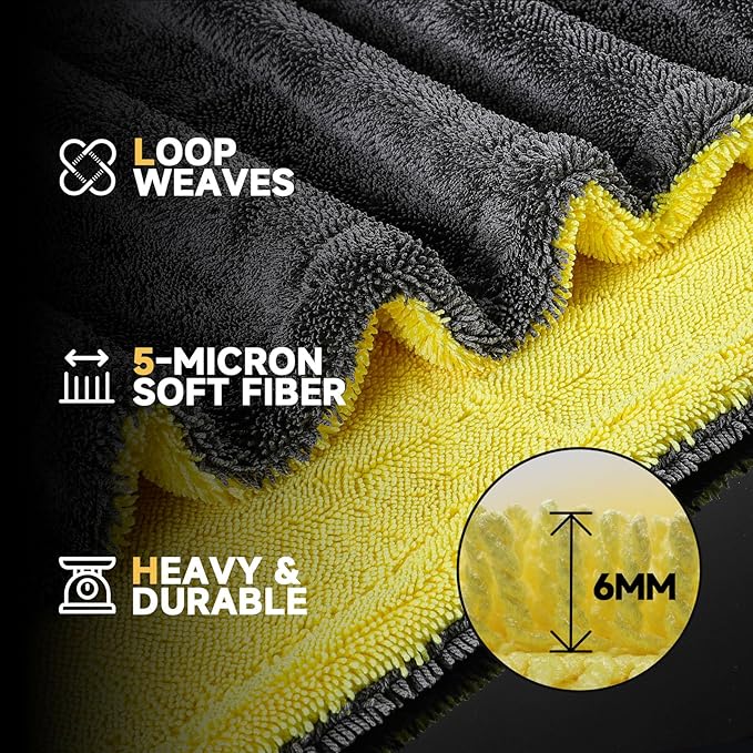Car Drying Towel,Extra Large 36"x24" Microfiber Towel for Cars XL,Quick-Dry, Streak-Free,No Water Spots,Car Cleaning & Detailing Supplies,Double-Sided High Absorbency Edgeless Design